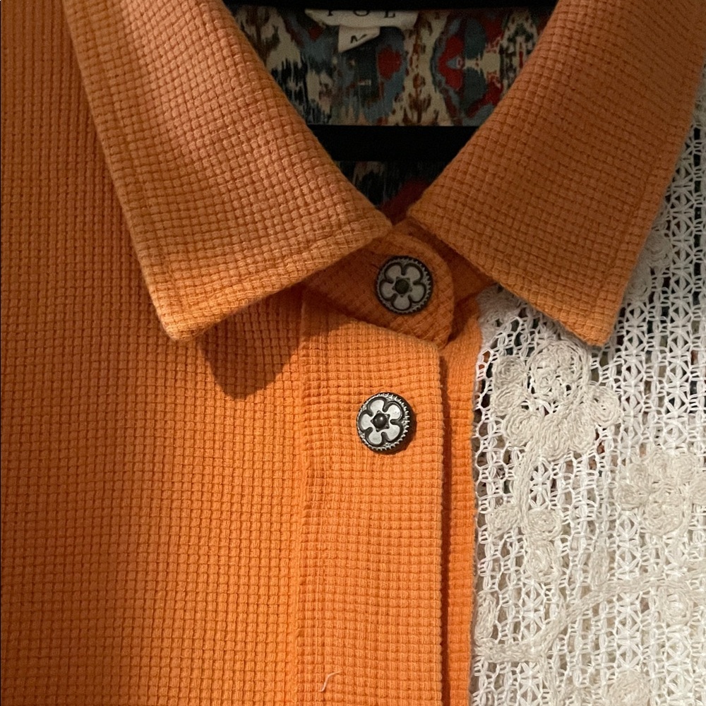 POL Orange and Multicolor Patchwork Blouse - image 3